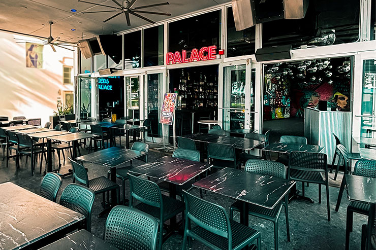 Palace Bar entrance and terrace